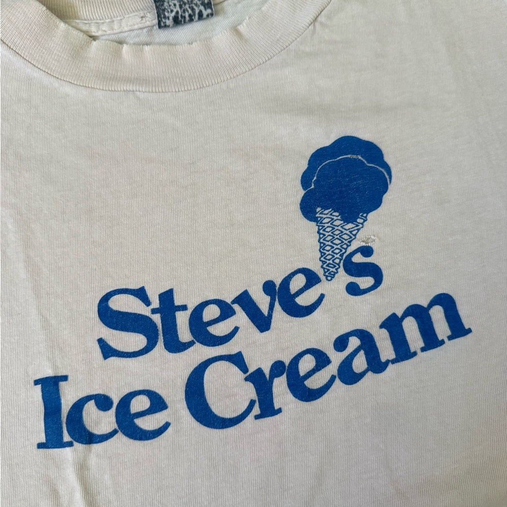 Vintage Steve’s Ice Cream Single Stitch Tee 80s Food Logo Shirt - Picture 3 of 4